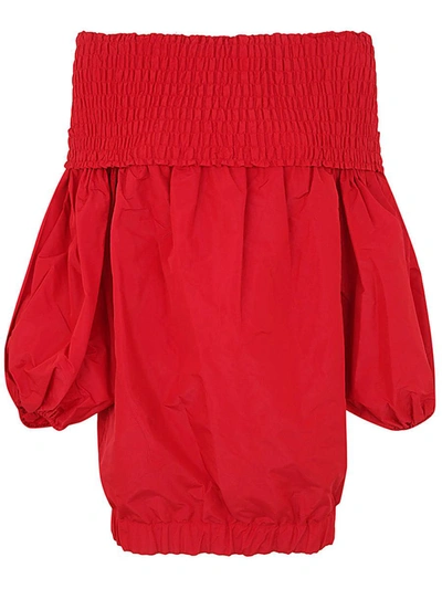 Patou Smock Volume Mini Dress Clothing In Rojo