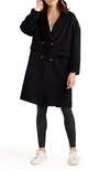 Belle & Bloom Sunday Morning Hooded Wool Blend Coat In Black
