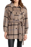 Belle & Bloom Rivers Edge Wool Blend Shirt Jacket In Oat Plaid