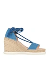 Fabi Woman Espadrilles Azure Size 8 Soft Leather In Blue