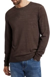 John Varvatos Chase Merino Wool Blend Long Sleeve T-shirt In Soil