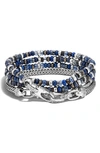 John Hardy Men's Sterling Silver Classic Chain Multi Stone Transformable Wrap Bracelet In Blue
