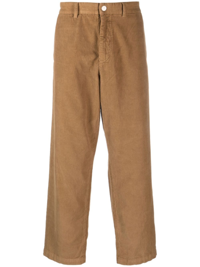 Ranra Corduroy Straight-leg Trousers In Brown