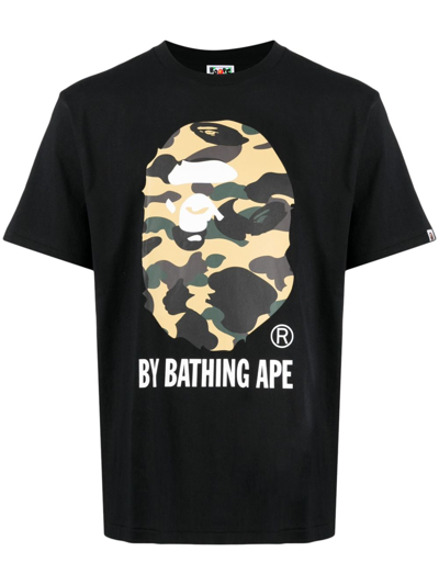 A Bathing Ape Graphic-print Cotton T-shirt In 黑色