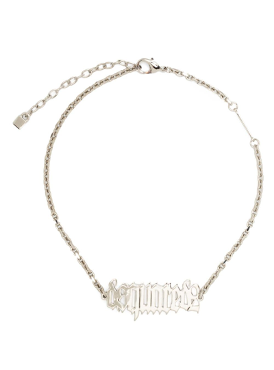 Dsquared2 Logo Plaque Short Necklace In Silver