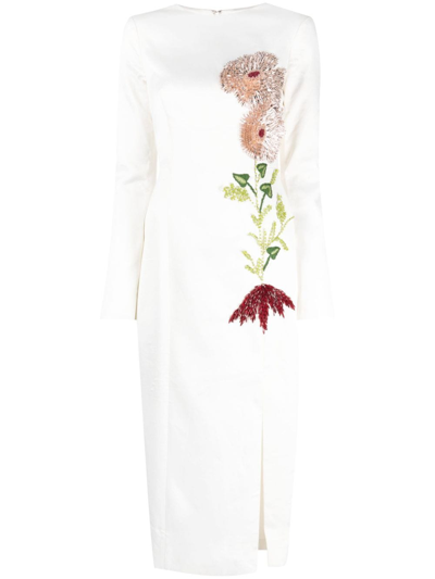 Rachel Gilbert Yolanda Embroidered-design Dress In 白色