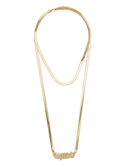 Dsquared2 Logo-plaque Polished Necklace In 金色