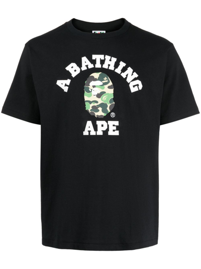 A Bathing Ape Logo-print Cotton T-shirt In 黑色