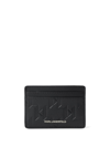Karl Lagerfeld Small K/loom Bi-fold Leather Wallet In 黑色
