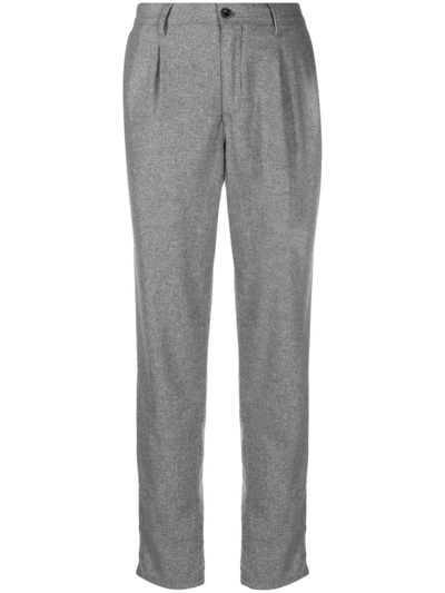Incotex Tailored-cut Cotton-blend Trousers In Grey