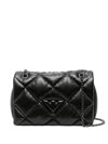 Emporio Armani Quilted Faux-leather Shoulder Bag In 黑色