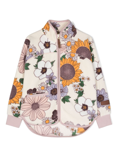 Molo Ulani Floral-print Bomber Jacket In 白色