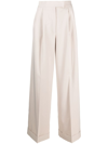 D-EXTERIOR PRESSED-CREASE FLARED TROUSERS