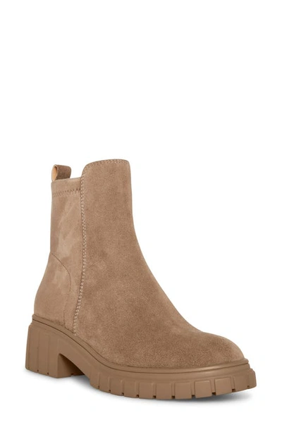 Blondo Prestly Waterproof Leather Bootie In Dark Taupe Suede