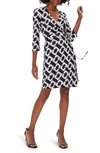 Diane Von Furstenberg New Julian Two Print Silk Wrap Dress In Chain Link Giant