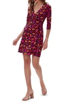 Diane Von Furstenberg New Julian Two Print Silk Wrap Dress In Midnight Lips