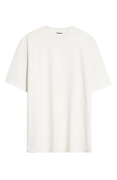 Balenciaga Large Fit Crystal Logo T-shirt In Dirty White/ Silver