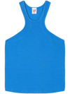 Re/done Racer Cotton Tank Top In Blau