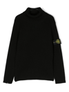 Stone Island Compass-badge Virgin-wool Jumper In Schwarz