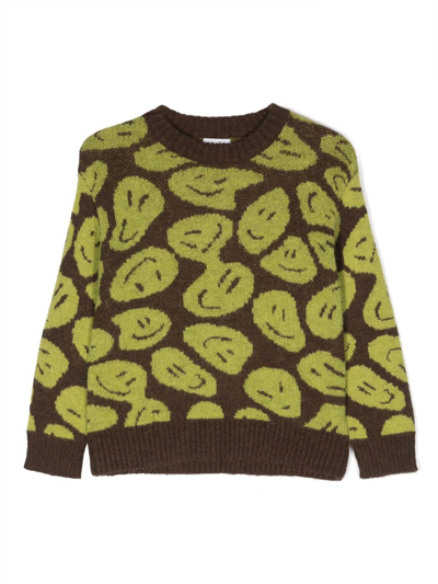 Molo Bello Sweatshirt Mit Smiley-print In Green