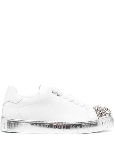 Philipp Plein Sneakers Mit Kristallen In White