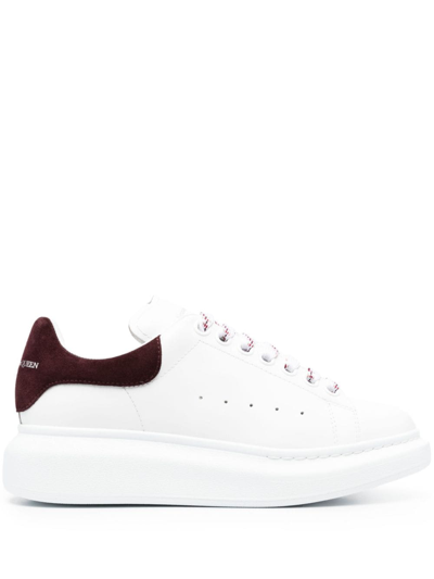 Alexander Mcqueen Trainers In White Dark Burgundy