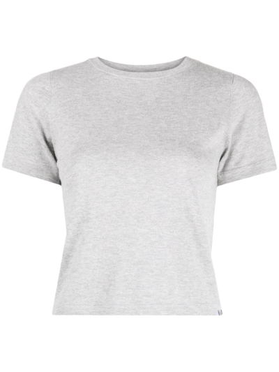 Extreme Cashmere Cropped Short-sleeve T-shirt In Grau