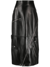 ALEXANDER MCQUEEN HIGH-WAISTED POLISHED-FINISH SKIRT