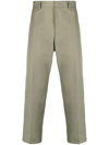 Jil Sander Straight-leg Cotton Trousers In Grün