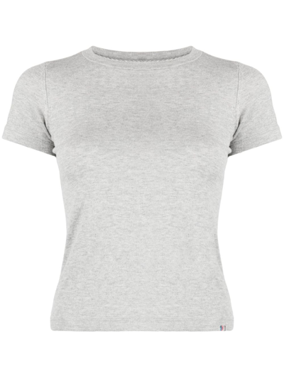Extreme Cashmere Cropped Short-sleeve T-shirt In Grau