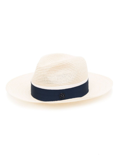 Maison Michel Henrietta Straw Fedora Hat In Nude
