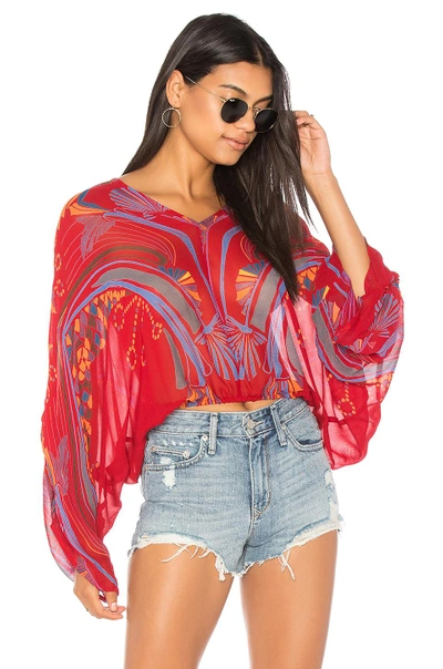 Free People Beneath The Sea Butterfly Top In Red