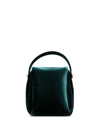 Neous Velvet-finish Shoulder Bag In Green