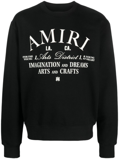 Amiri Arts District Cotton Sweatshirt In Black