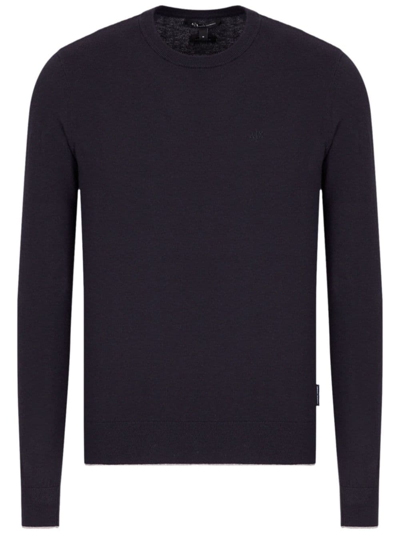 Armani Exchange Strickpullover Mit Logo-stickerei In Blue