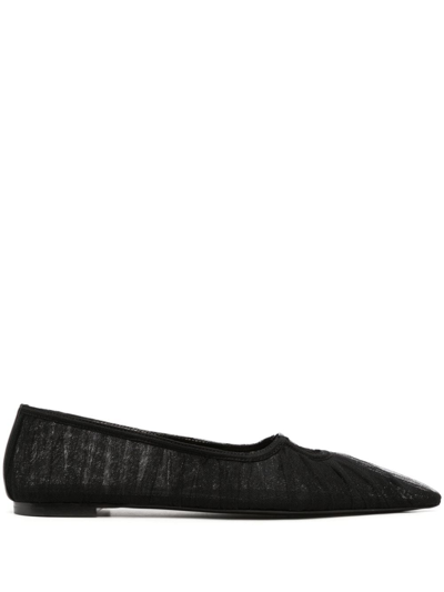 Nensi Dojaka Pointed-toe Mesh Ballerina Shoes In Black