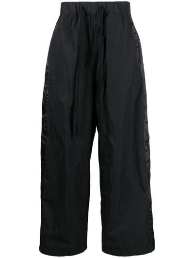 Junya Watanabe Drawstring Wide-leg Track Trousers In Black