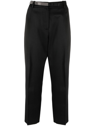 Fabiana Filippi Crystal-embellished High-waist Trousers In Schwarz