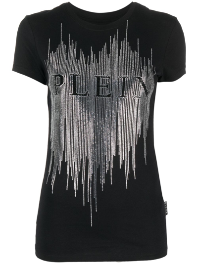 Philipp Plein T-shirt Mit Kristall-logo In Black