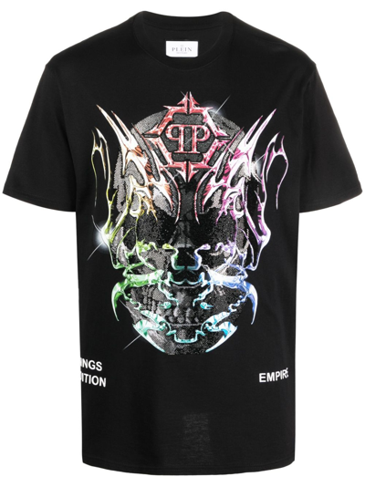 Philipp Plein Chrome T-shirt Mit Rundem Ausschnitt In Black