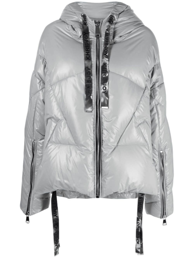 Khrisjoy Khris Iconic Hooded Padded Jacket In Silber