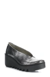 Fly London Beso Wedge Pump In 019 Silver/black