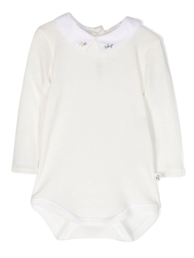 Bonpoint Babies' Septembre Embroidered Cotton Body In White