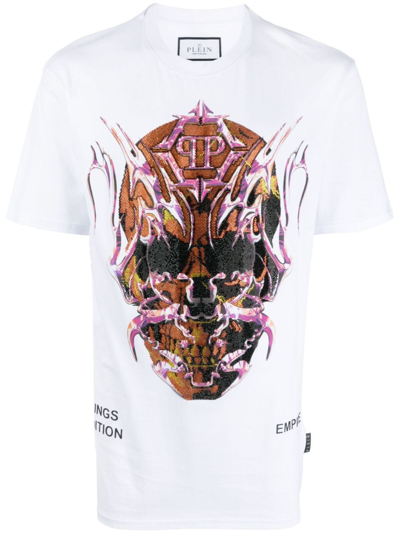 Philipp Plein Skull-print Cotton T-shirt In White