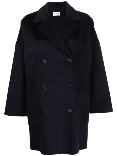 P.a.r.o.s.h Double-breasted Cashmere Coat In Blue