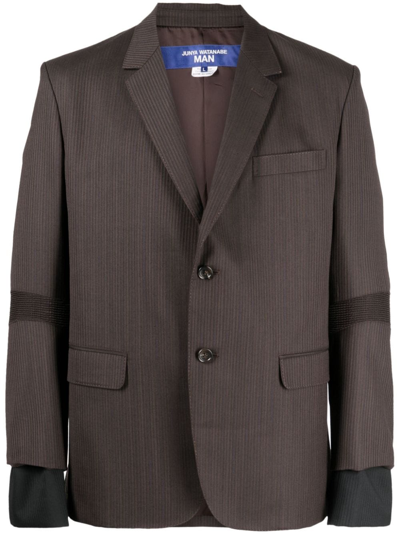 Junya Watanabe Panelled Wool Blazers In Brown