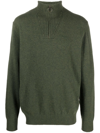 Barbour Half-zip Wool Jumper In Green