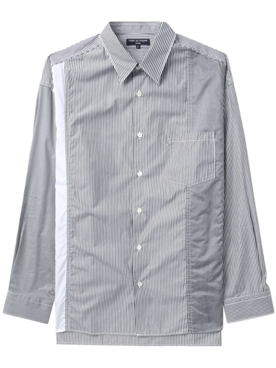 Comme Des Garçons Homme Deux Striped Button-up Cotton Shirt In White/black Mix