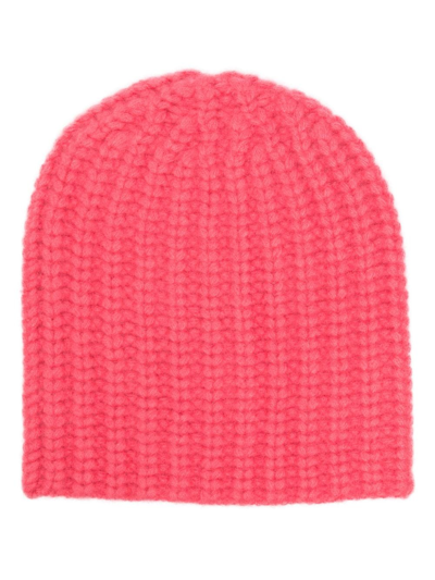 Liska Ribbed-knit Cashmere Beanie In Pink