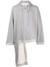 NATASHA ZINKO ASYMMETRIC ZIP-UP COTTON HOODIE